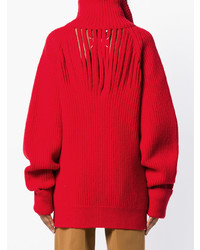 roter Pullover mit einem Reißverschluß von Maison Margiela