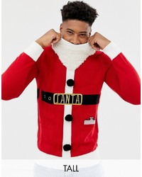 roter Pullover mit einem Rundhalsausschnitt mit Weihnachten Muster von Brave Soul