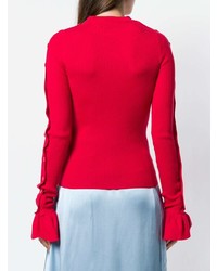 roter Pullover mit einem Rundhalsausschnitt von Preen by Thornton Bregazzi