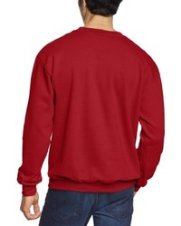 roter Pullover mit einem Rundhalsausschnitt von Anvil