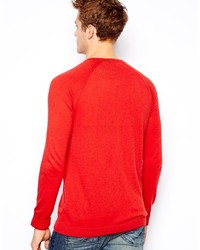 roter Pullover mit einem Rundhalsausschnitt von Asos