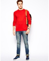 roter Pullover mit einem Rundhalsausschnitt von Asos