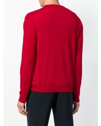 roter Pullover mit einem Rundhalsausschnitt von Zanone