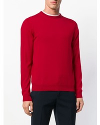 roter Pullover mit einem Rundhalsausschnitt von Zanone