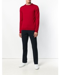 roter Pullover mit einem Rundhalsausschnitt von Zanone