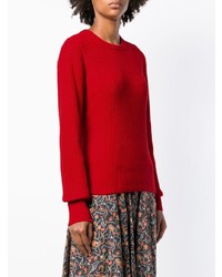 roter Pullover mit einem Rundhalsausschnitt von Tory Burch