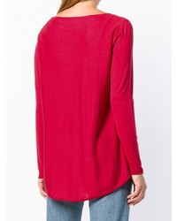 roter Pullover mit einem Rundhalsausschnitt von Snobby Sheep