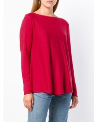 roter Pullover mit einem Rundhalsausschnitt von Snobby Sheep