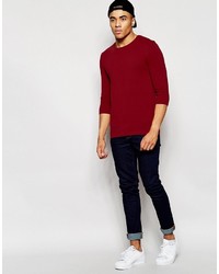 roter Pullover mit einem Rundhalsausschnitt von Asos