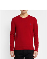 roter Pullover mit einem Rundhalsausschnitt von Burberry