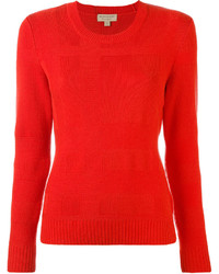 roter Pullover mit einem Rundhalsausschnitt von Burberry