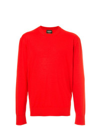 roter Pullover mit einem Rundhalsausschnitt von Calvin Klein 205W39nyc
