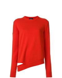 roter Pullover mit einem Rundhalsausschnitt von Calvin Klein 205W39nyc