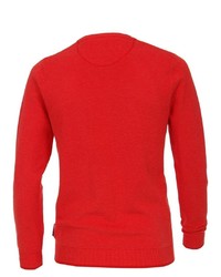 roter Pullover mit einem Rundhalsausschnitt von Casamoda