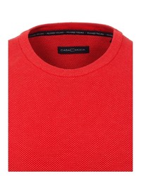 roter Pullover mit einem Rundhalsausschnitt von Casamoda