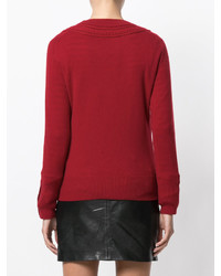 roter Pullover mit einem Rundhalsausschnitt von Burberry