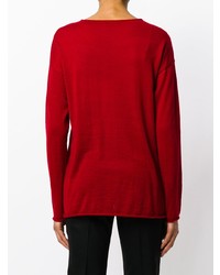 roter Pullover mit einem Rundhalsausschnitt von P.A.R.O.S.H.