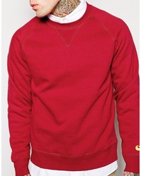 roter Pullover mit einem Rundhalsausschnitt von Carhartt