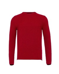 roter Pullover mit einem Rundhalsausschnitt von Cipo & Baxx