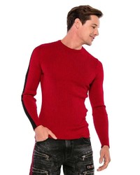 roter Pullover mit einem Rundhalsausschnitt von Cipo & Baxx