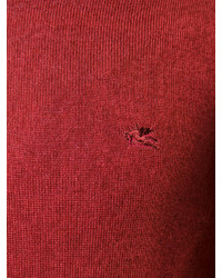 roter Pullover mit einem Rundhalsausschnitt von Etro