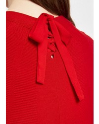 roter Pullover mit einem Rundhalsausschnitt von Comma