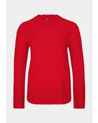 roter Pullover mit einem Rundhalsausschnitt von Comma