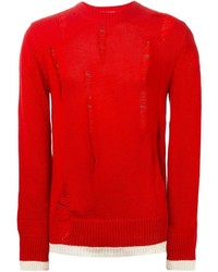 roter Pullover mit einem Rundhalsausschnitt von Comme des Garcons