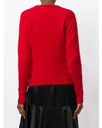 roter Pullover mit einem Rundhalsausschnitt von Comme Des Garçons Noir Kei Ninomiya