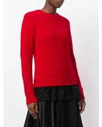 roter Pullover mit einem Rundhalsausschnitt von Comme Des Garçons Noir Kei Ninomiya