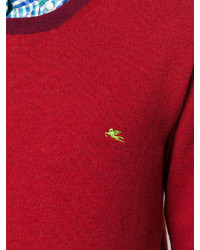 roter Pullover mit einem Rundhalsausschnitt von Etro