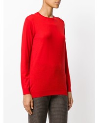 roter Pullover mit einem Rundhalsausschnitt von Prada