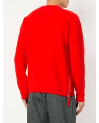 roter Pullover mit einem Rundhalsausschnitt von Laneus