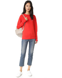 roter Pullover mit einem Rundhalsausschnitt von MAISON KITSUNE