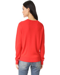 roter Pullover mit einem Rundhalsausschnitt von MAISON KITSUNE