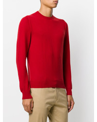 roter Pullover mit einem Rundhalsausschnitt von Malo