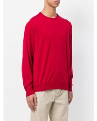 roter Pullover mit einem Rundhalsausschnitt von John Smedley
