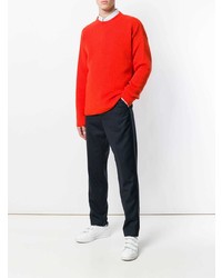 roter Pullover mit einem Rundhalsausschnitt von AMI Alexandre Mattiussi