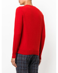 roter Pullover mit einem Rundhalsausschnitt von Zanone
