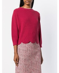 roter Pullover mit einem Rundhalsausschnitt von Elisabetta Franchi