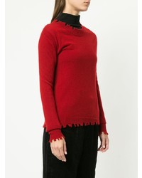 roter Pullover mit einem Rundhalsausschnitt von Uma Wang