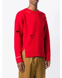 roter Pullover mit einem Rundhalsausschnitt von Ambush