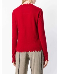 roter Pullover mit einem Rundhalsausschnitt von Uma Wang