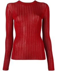 roter Pullover mit einem Rundhalsausschnitt von DKNY