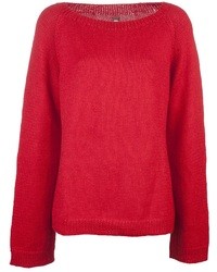 roter Pullover mit einem Rundhalsausschnitt von Dosa