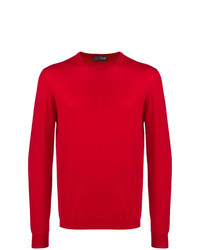 roter Pullover mit einem Rundhalsausschnitt von Drumohr