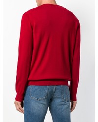 roter Pullover mit einem Rundhalsausschnitt von Emporio Armani