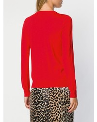 roter Pullover mit einem Rundhalsausschnitt von Love Moschino