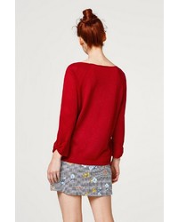 roter Pullover mit einem Rundhalsausschnitt von Esprit