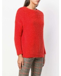 roter Pullover mit einem Rundhalsausschnitt von Humanoid